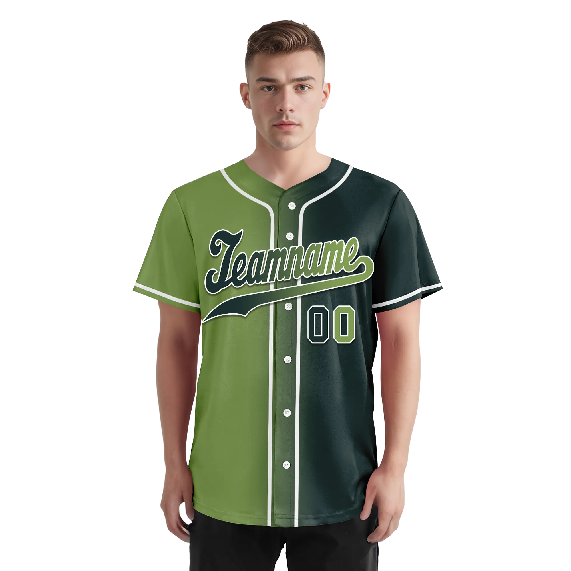 Custom Green Gradient Fashion Personalized Authentic Baseball Jersey BSBJ01-D0a708c