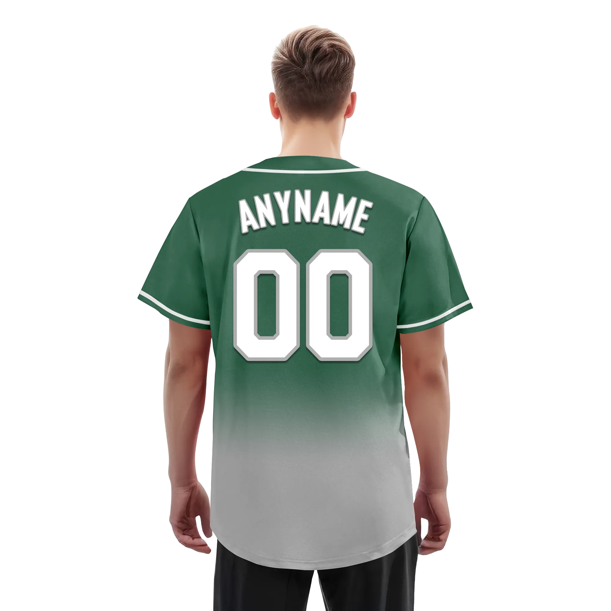Custom Green Grey Fade Fashion Personalized Authentic Baseball Jersey BSBJ01-D0a70c9