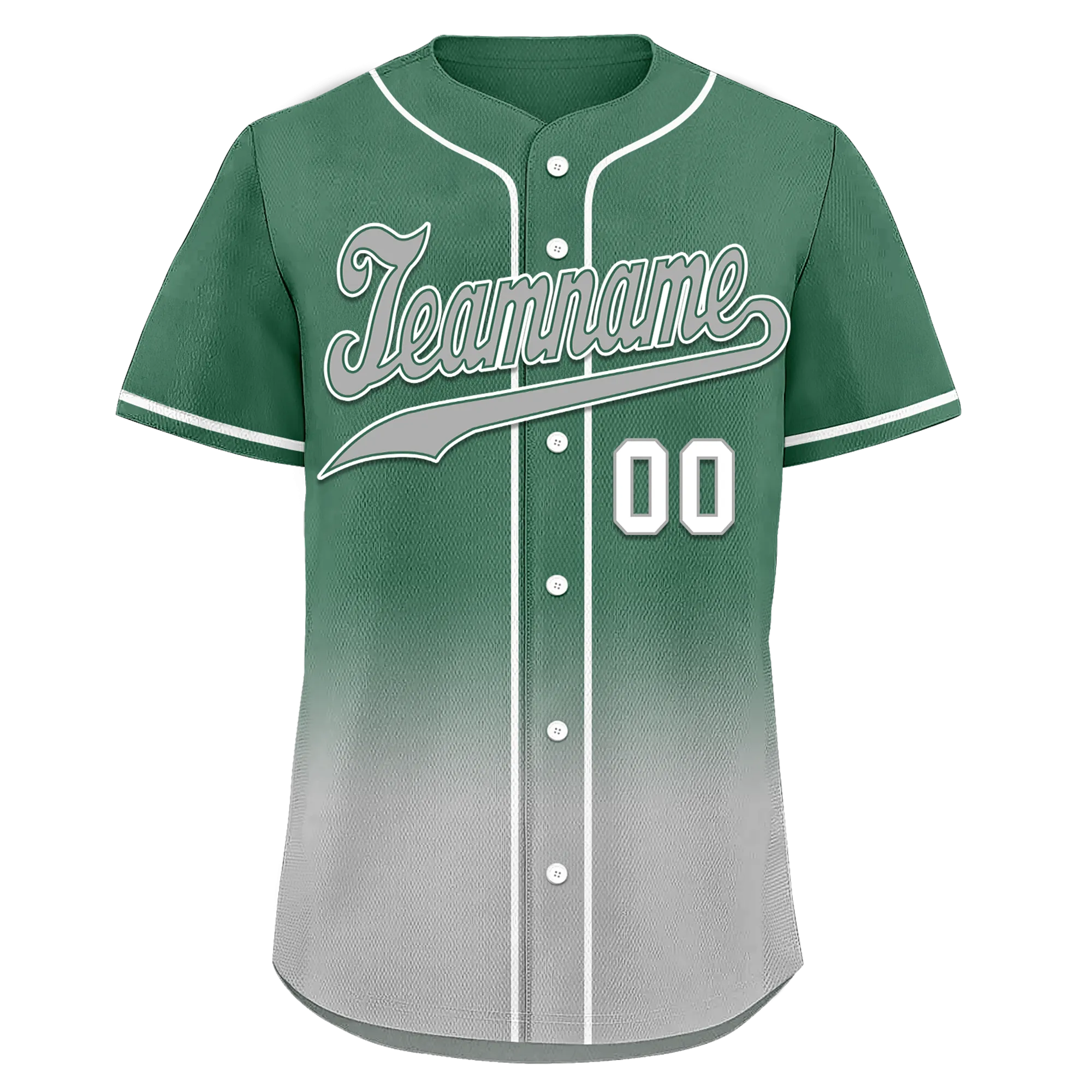 Custom Green Grey Fade Fashion Personalized Authentic Baseball Jersey BSBJ01-D0a70c9
