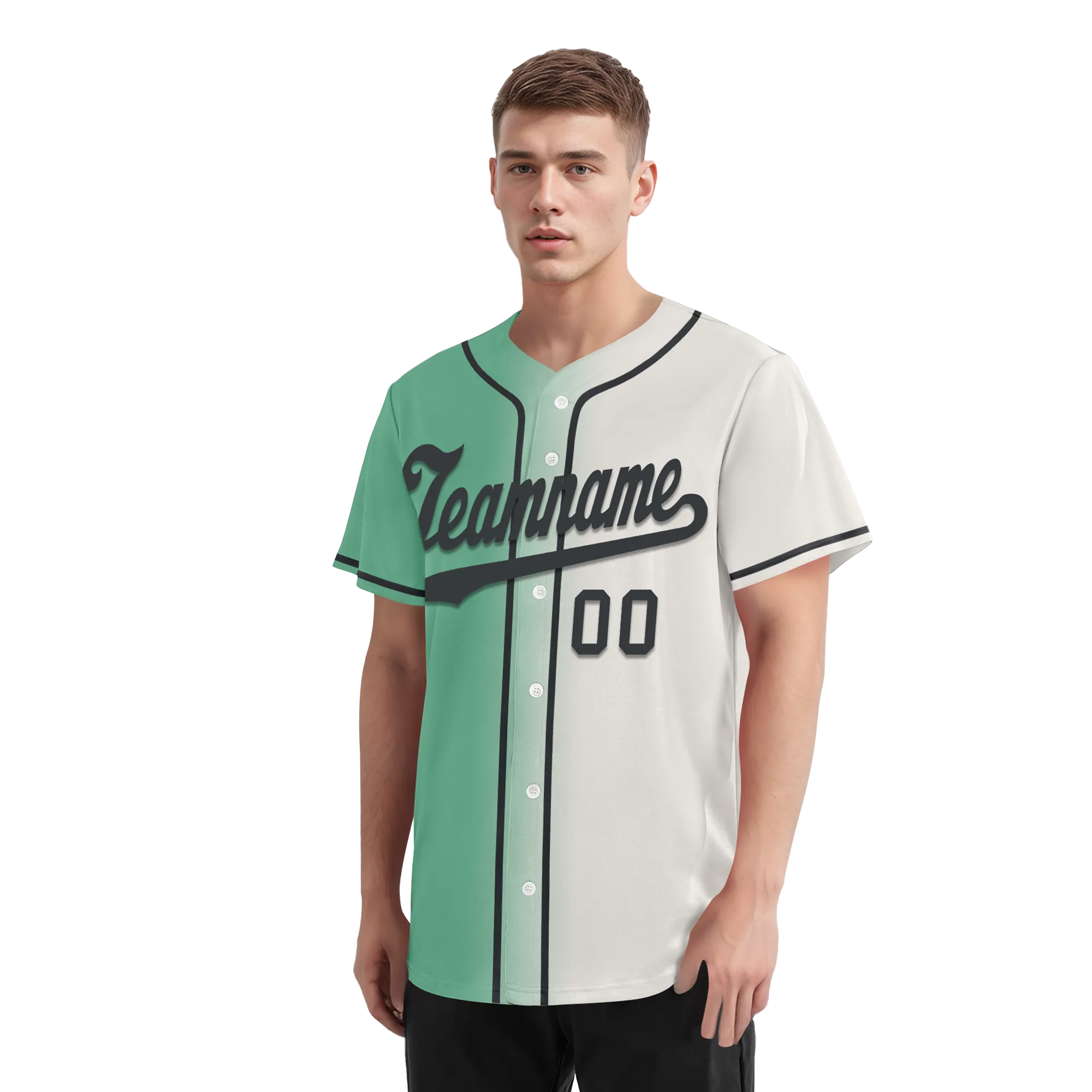 Custom Green White Gradient Fashion Personalized Authentic Baseball Jersey BSBJ01-D0a708a