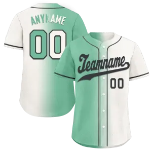 Custom Green White Gradient Fashion Personalized Authentic Baseball Jersey BSBJ01-D0a708a