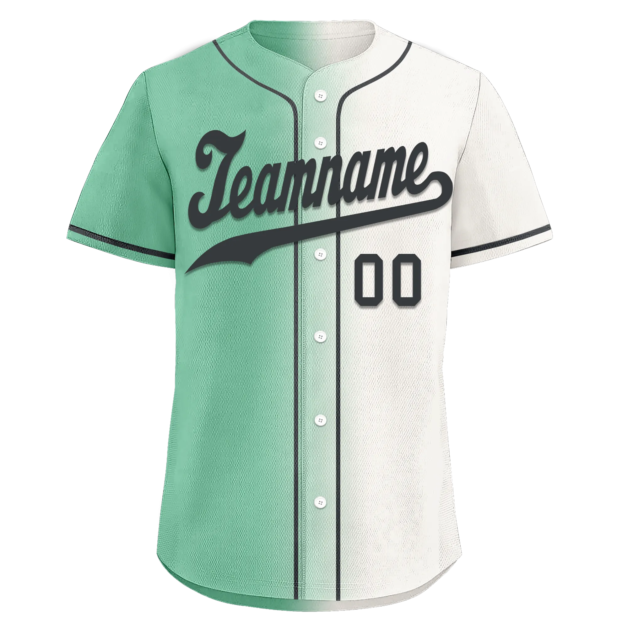 Custom Green White Gradient Fashion Personalized Authentic Baseball Jersey BSBJ01-D0a708a