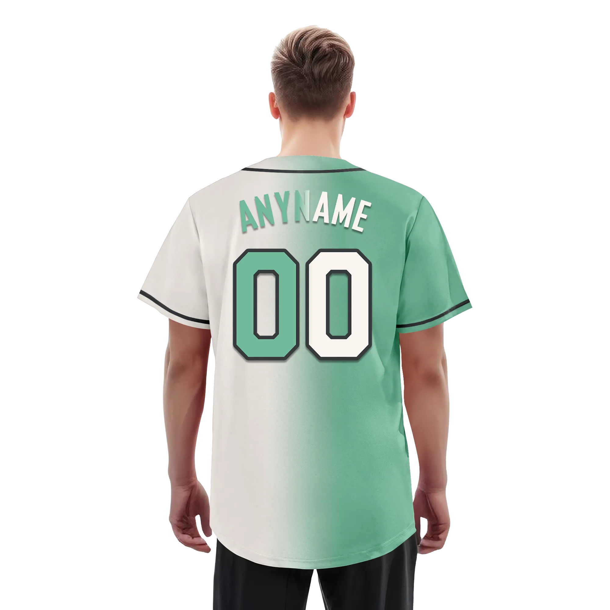 Custom Green White Gradient Fashion Personalized Authentic Baseball Jersey BSBJ01-D0a708a