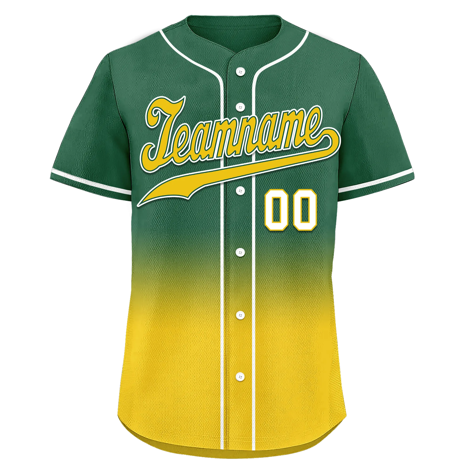 Custom Green Yellow Fade Fashion Personalized Authentic Baseball Jersey BSBJ01-D0a70ca