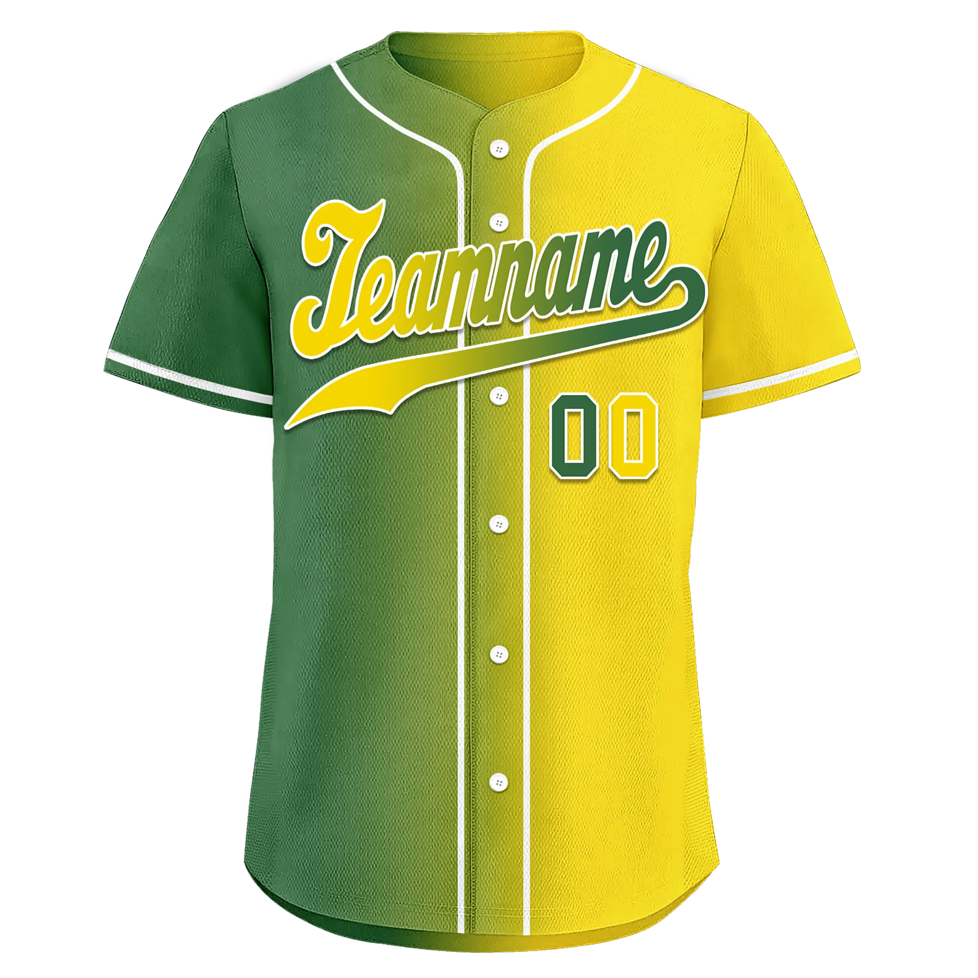 Custom Green Yellow Gradient Fashion Personalized Authentic Baseball Jersey BSBJ01-D0a707d