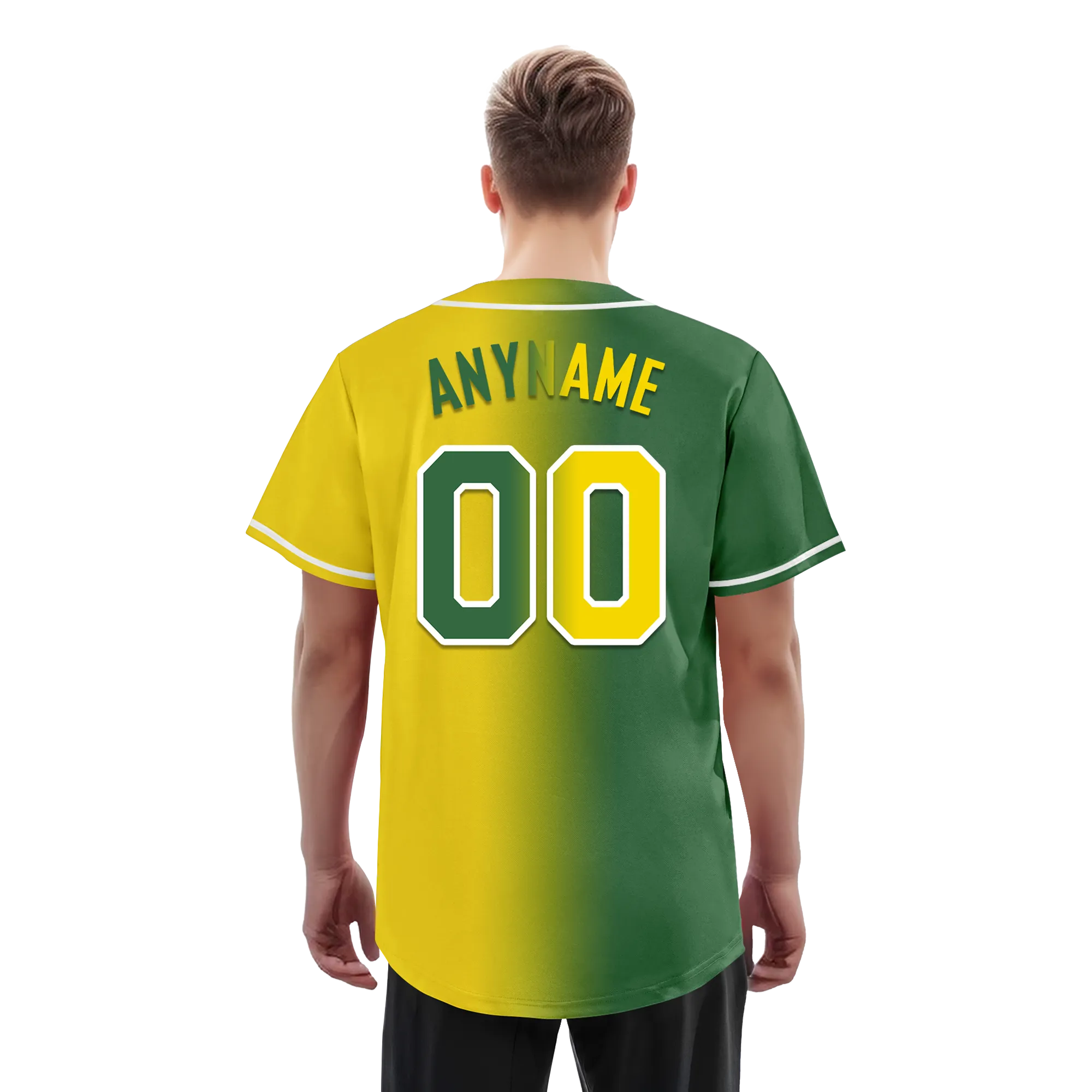Custom Green Yellow Gradient Fashion Personalized Authentic Baseball Jersey BSBJ01-D0a707d
