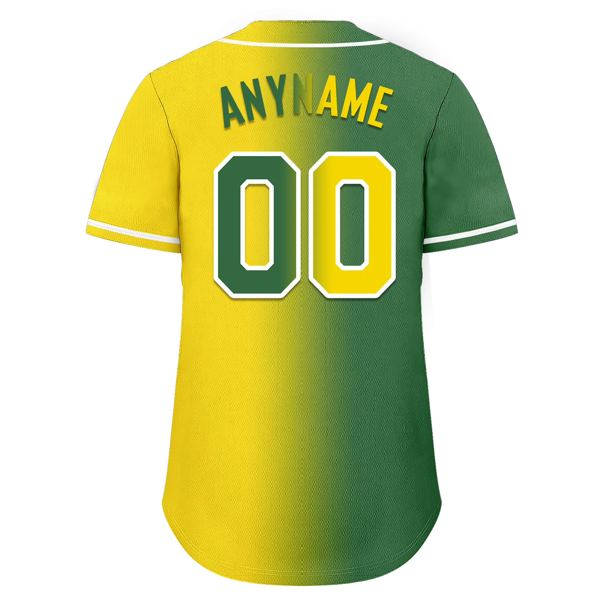 Custom Green Yellow Gradient Fashion Personalized Authentic Baseball Jersey BSBJ01-D0a707d