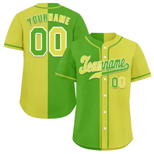 Custom Green Yellow Gradient Fashion Yellow Authentic Baseball Jersey