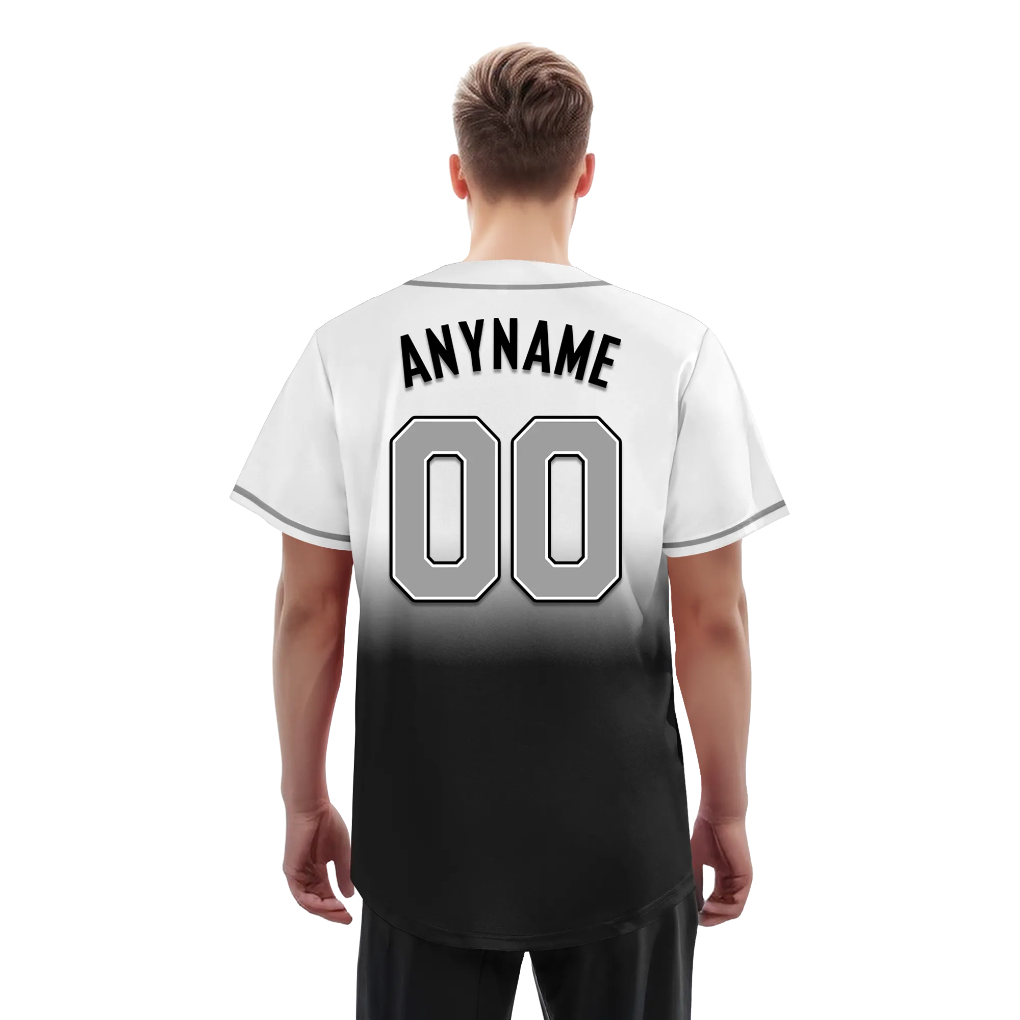 Custom Grey Black Fade Fashion Personalized Authentic Baseball Jersey BSBJ01-D0a70ee