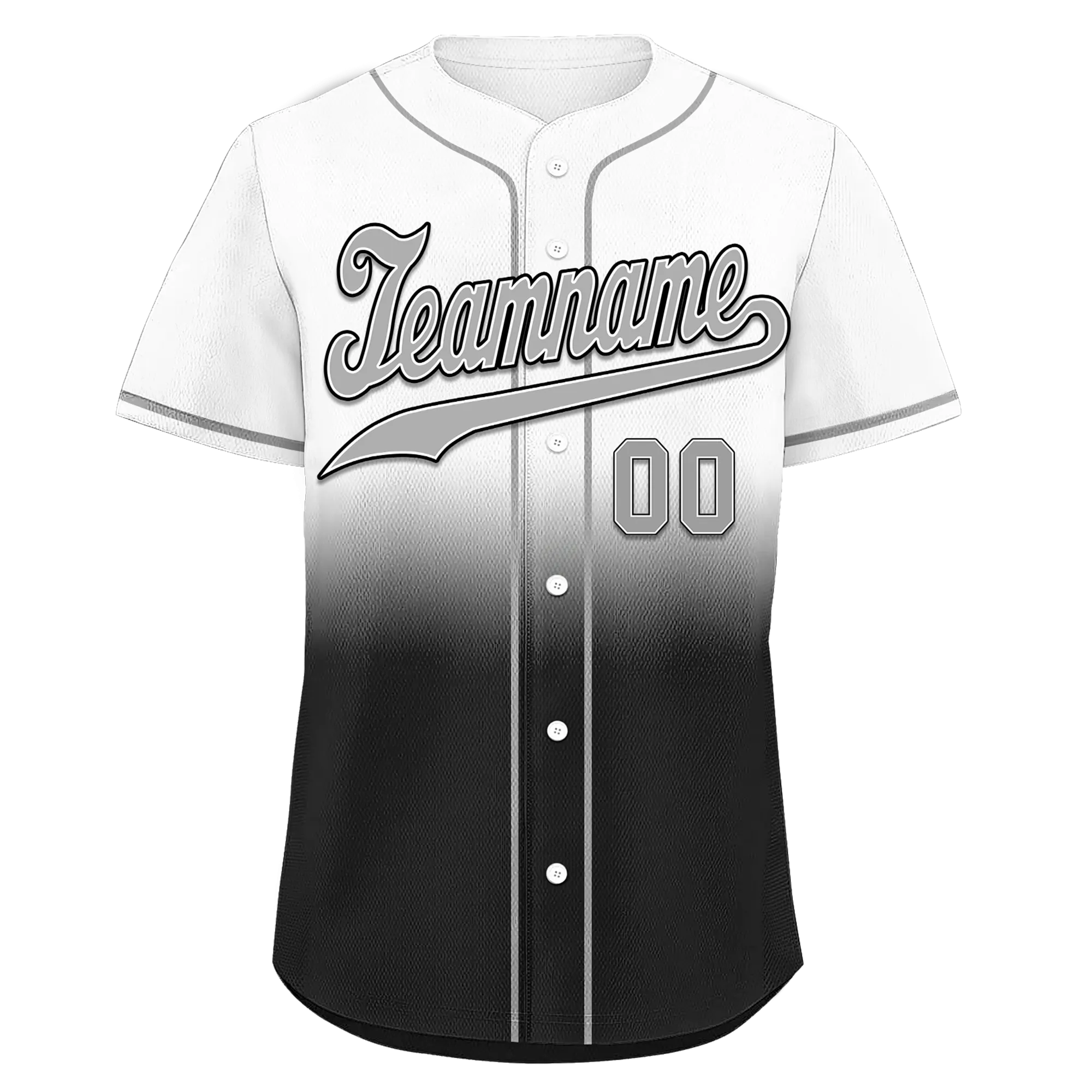 Custom Grey Black Fade Fashion Personalized Authentic Baseball Jersey BSBJ01-D0a70ee