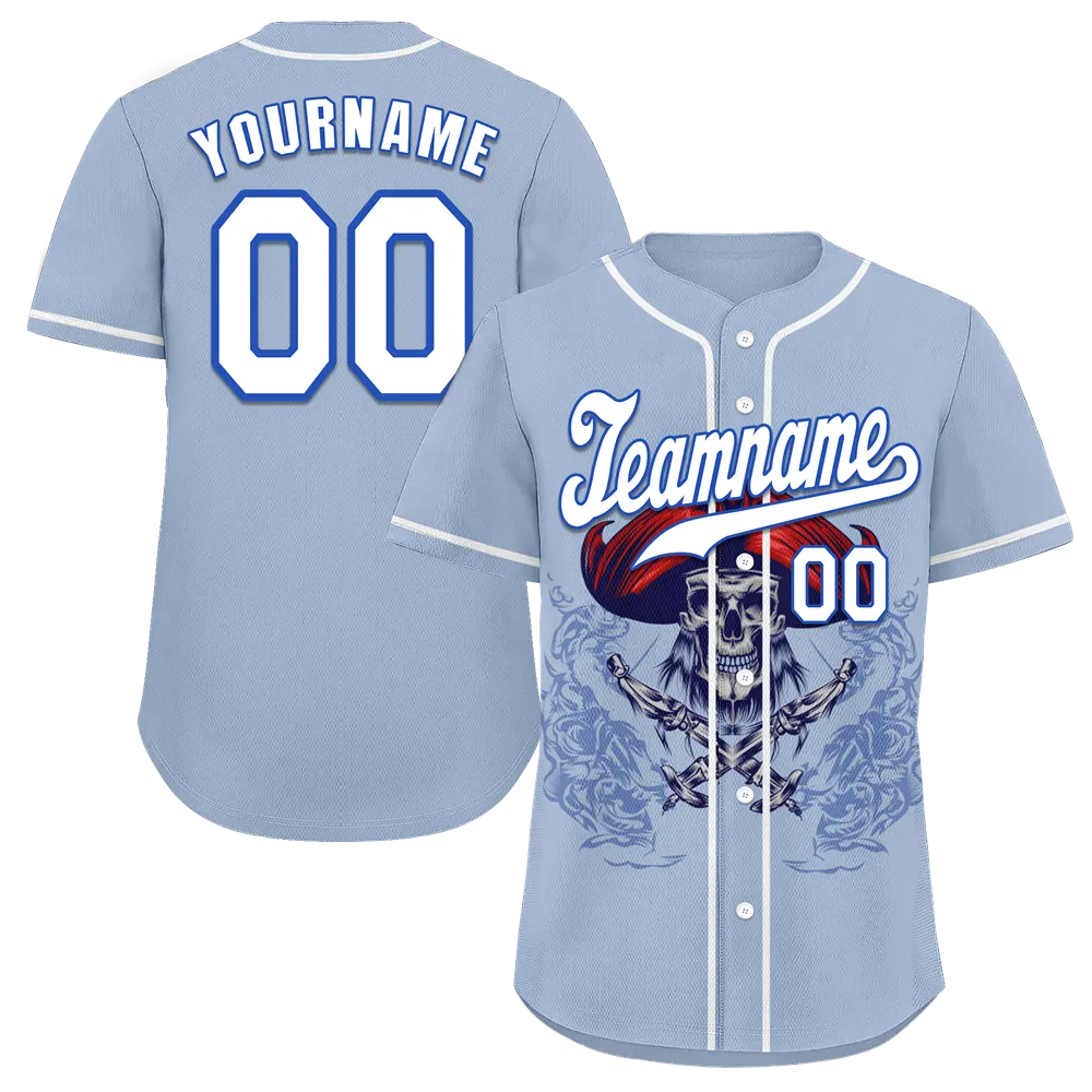 Custom Grey Skull Fashion White Authentic Baseball Jersey BSBJ0a-bc0fb9c