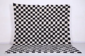 Custom handmade Rug - Checkered Moroccan Rug - Black and Beige rug
