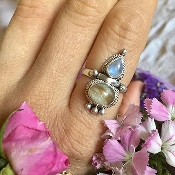 Custom Keepsake and Stone Ring - Blood/Breastmilk/Ashes "gem" with choice of 5 stones