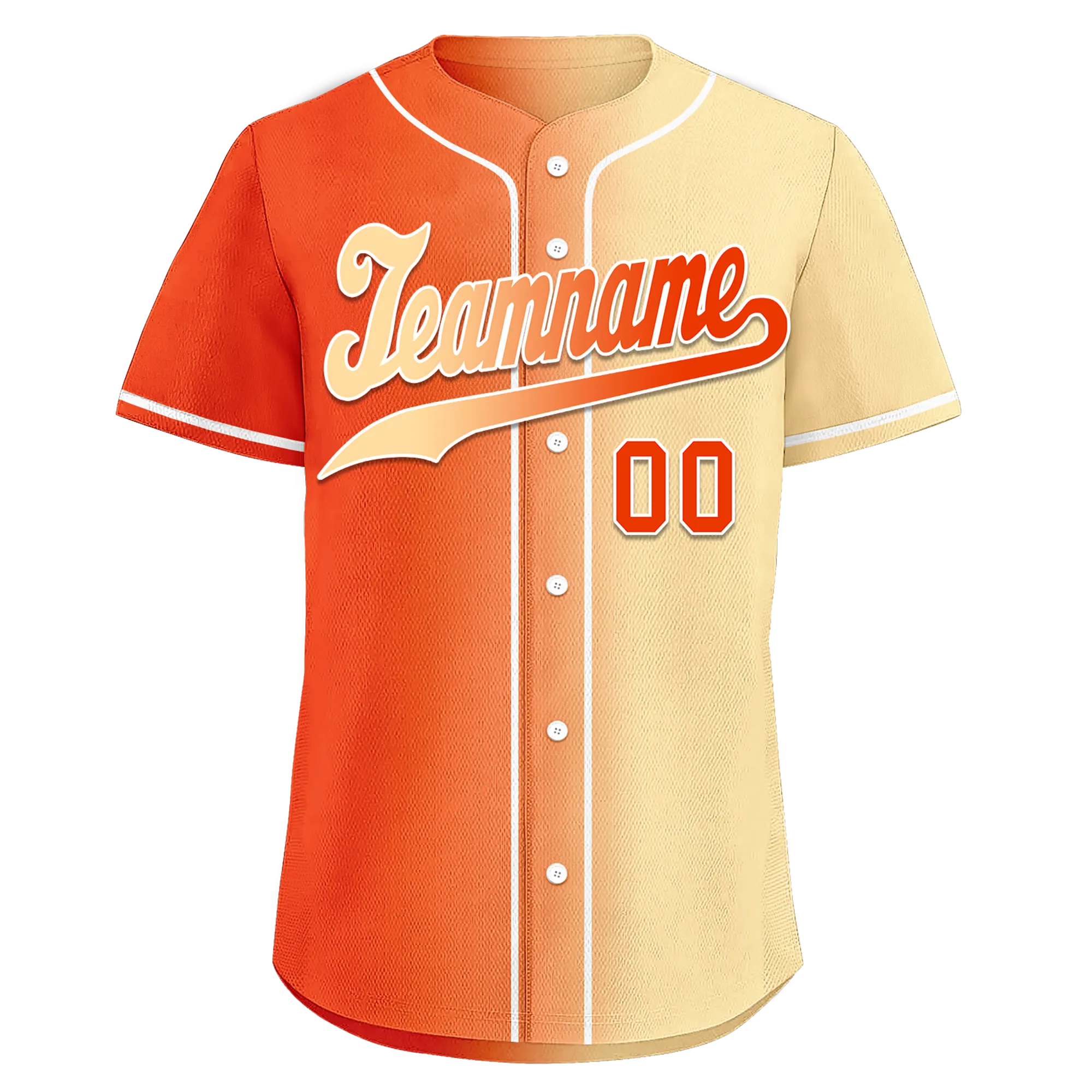 Custom Orange Beige Gradient Fashion Personalized Authentic Baseball Jersey BSBJ01-D0a707f