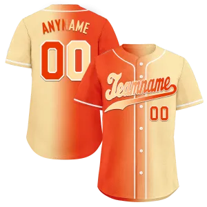 Custom Orange Beige Gradient Fashion Personalized Authentic Baseball Jersey BSBJ01-D0a707f