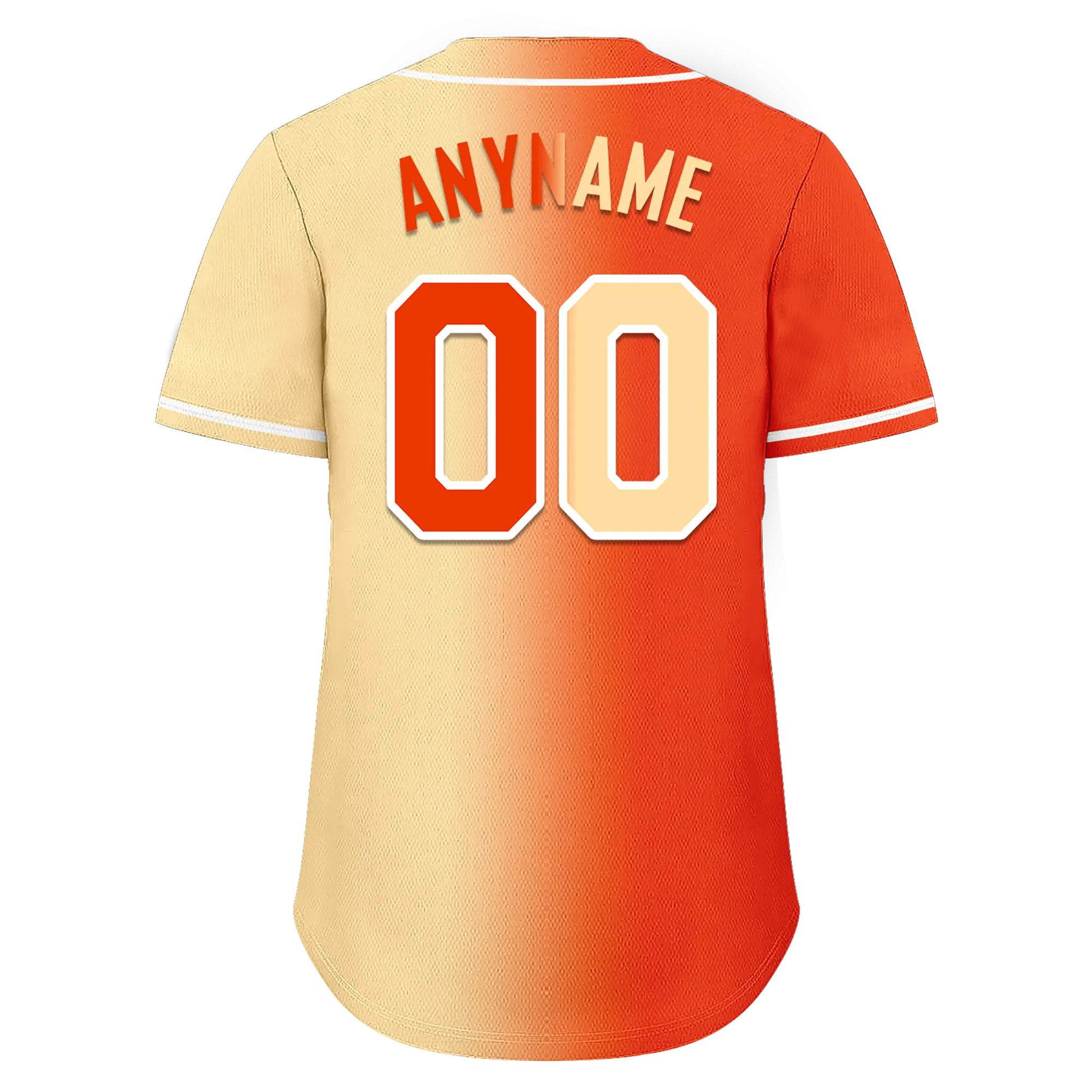 Custom Orange Beige Gradient Fashion Personalized Authentic Baseball Jersey BSBJ01-D0a707f