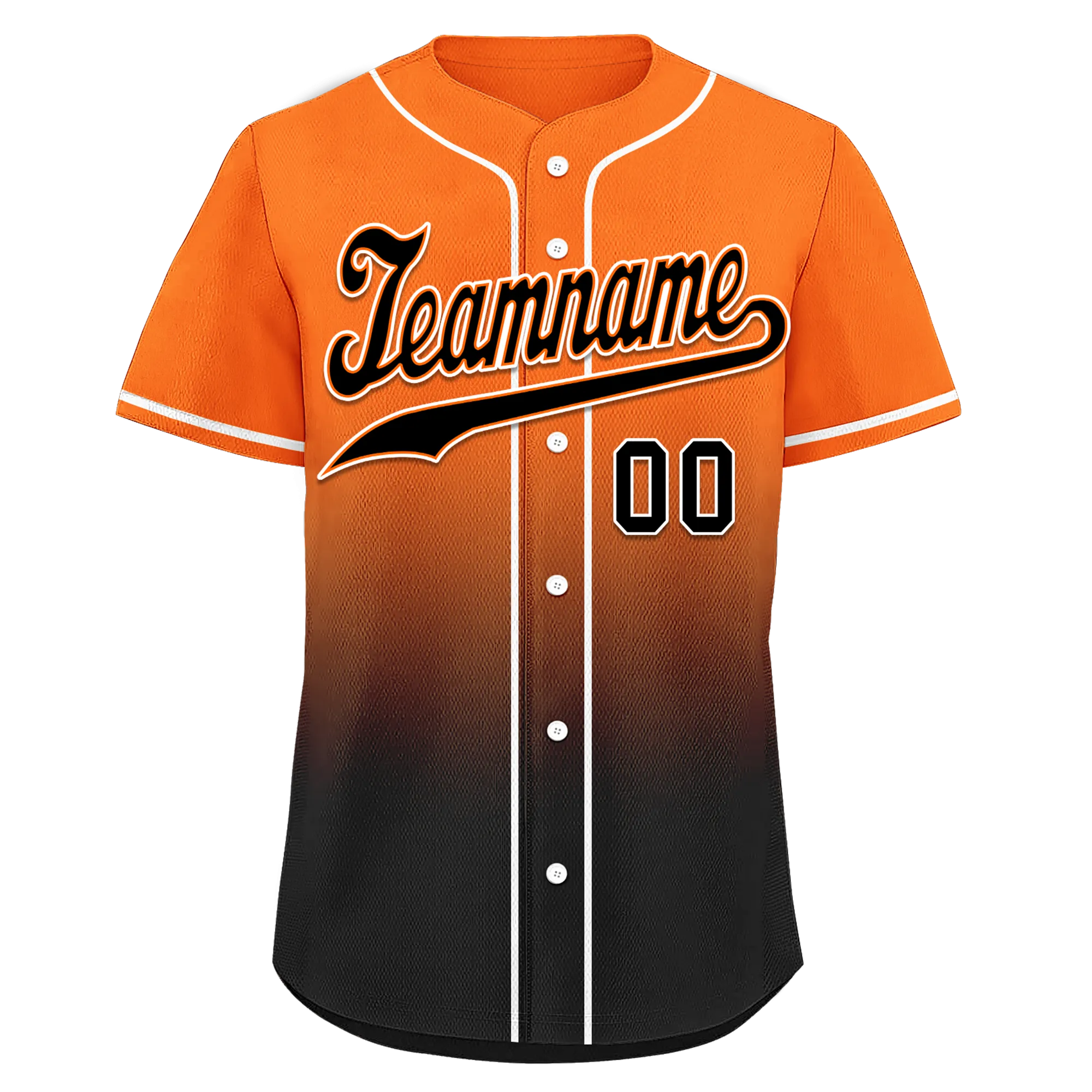 Custom Orange Black Fade Fashion Personalized Authentic Baseball Jersey BSBJ01-D0a70c7