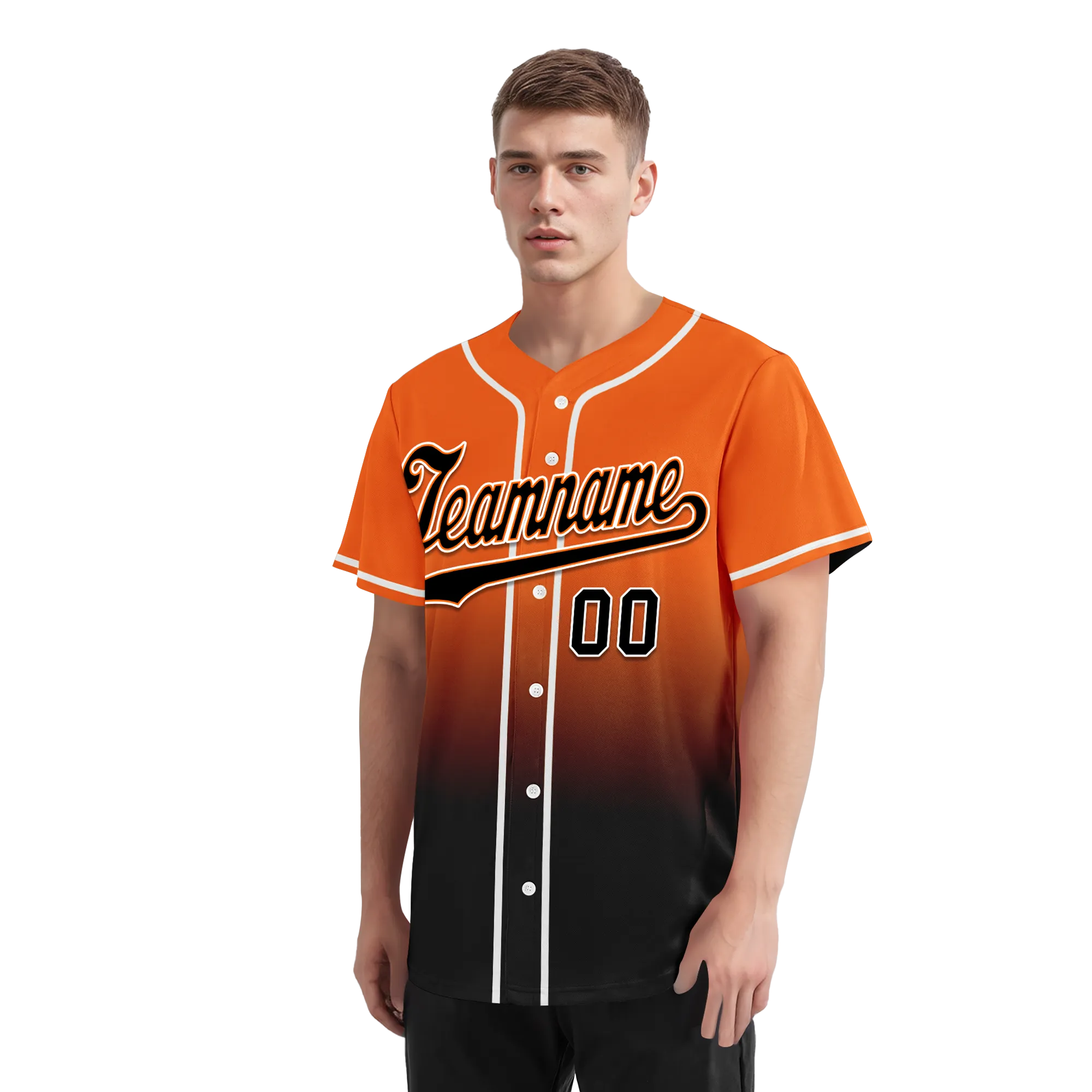 Custom Orange Black Fade Fashion Personalized Authentic Baseball Jersey BSBJ01-D0a70c7