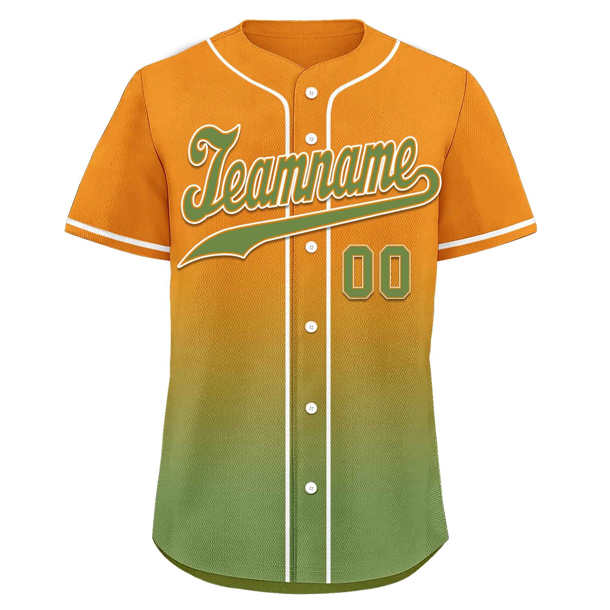 Custom Orange Green Fade Fashion Personalized Authentic Baseball Jersey BSBJ01-D0a70b9