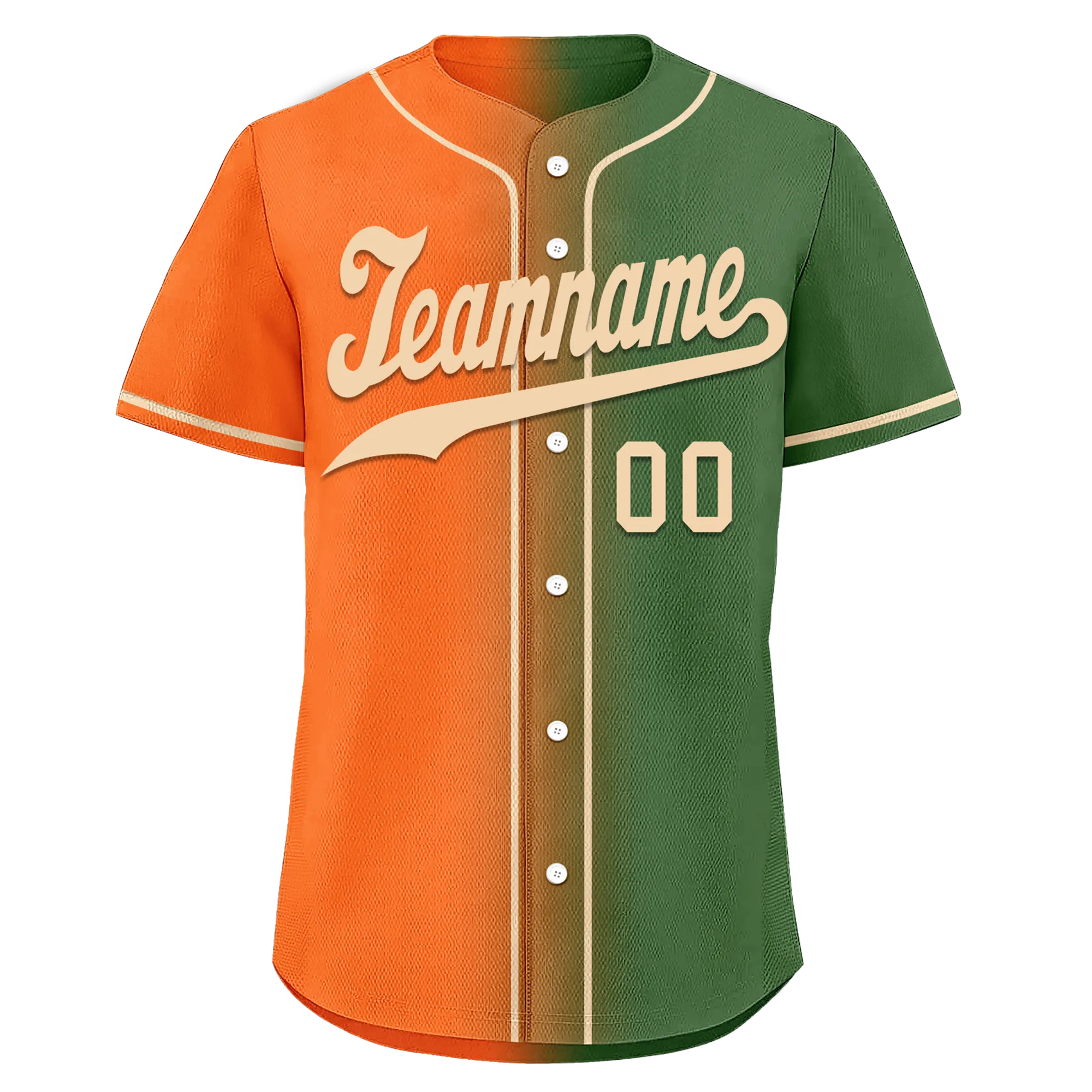 Custom Orange Green Gradient Fashion Personalized Authentic Baseball Jersey BSBJ01-D0a708d