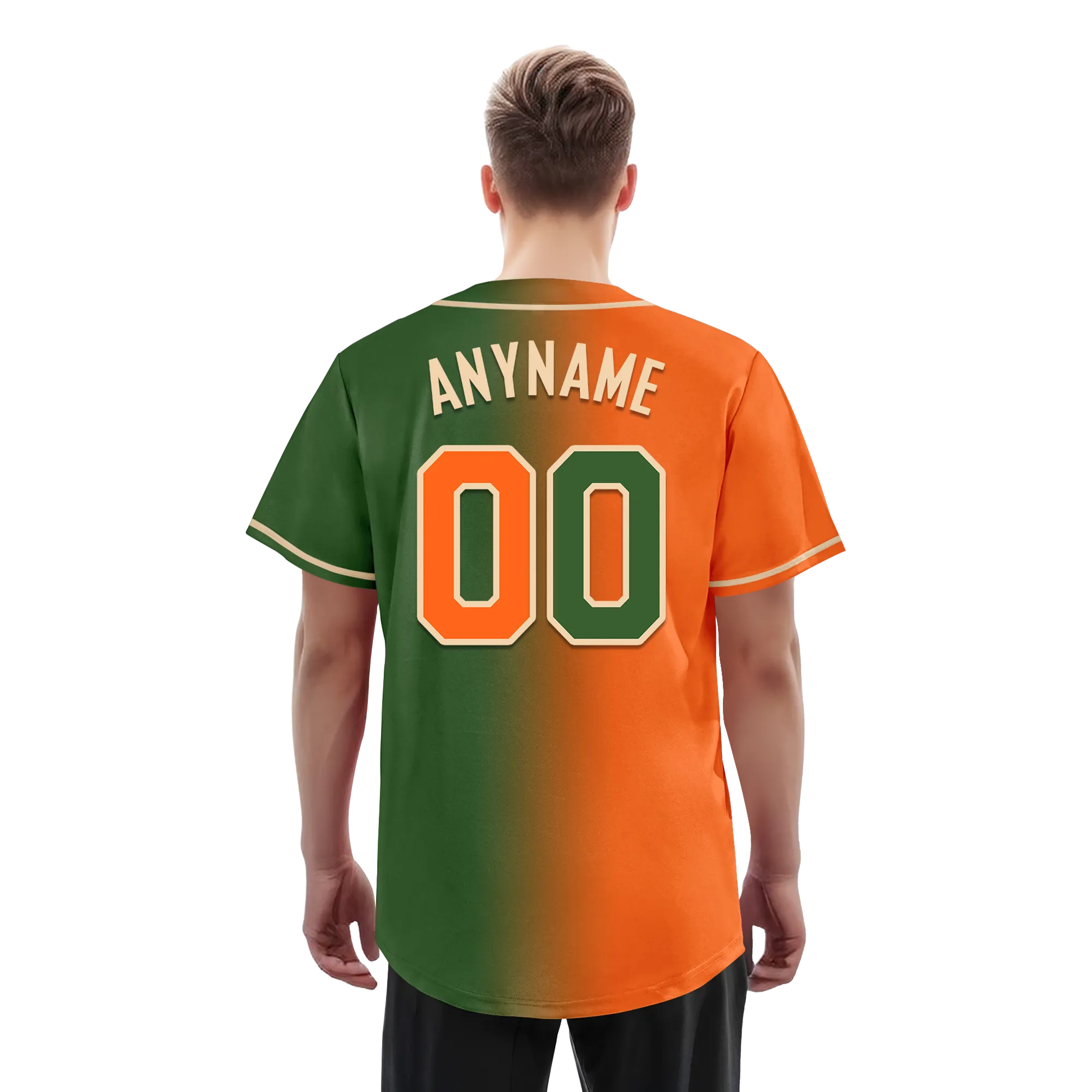 Custom Orange Green Gradient Fashion Personalized Authentic Baseball Jersey BSBJ01-D0a708d