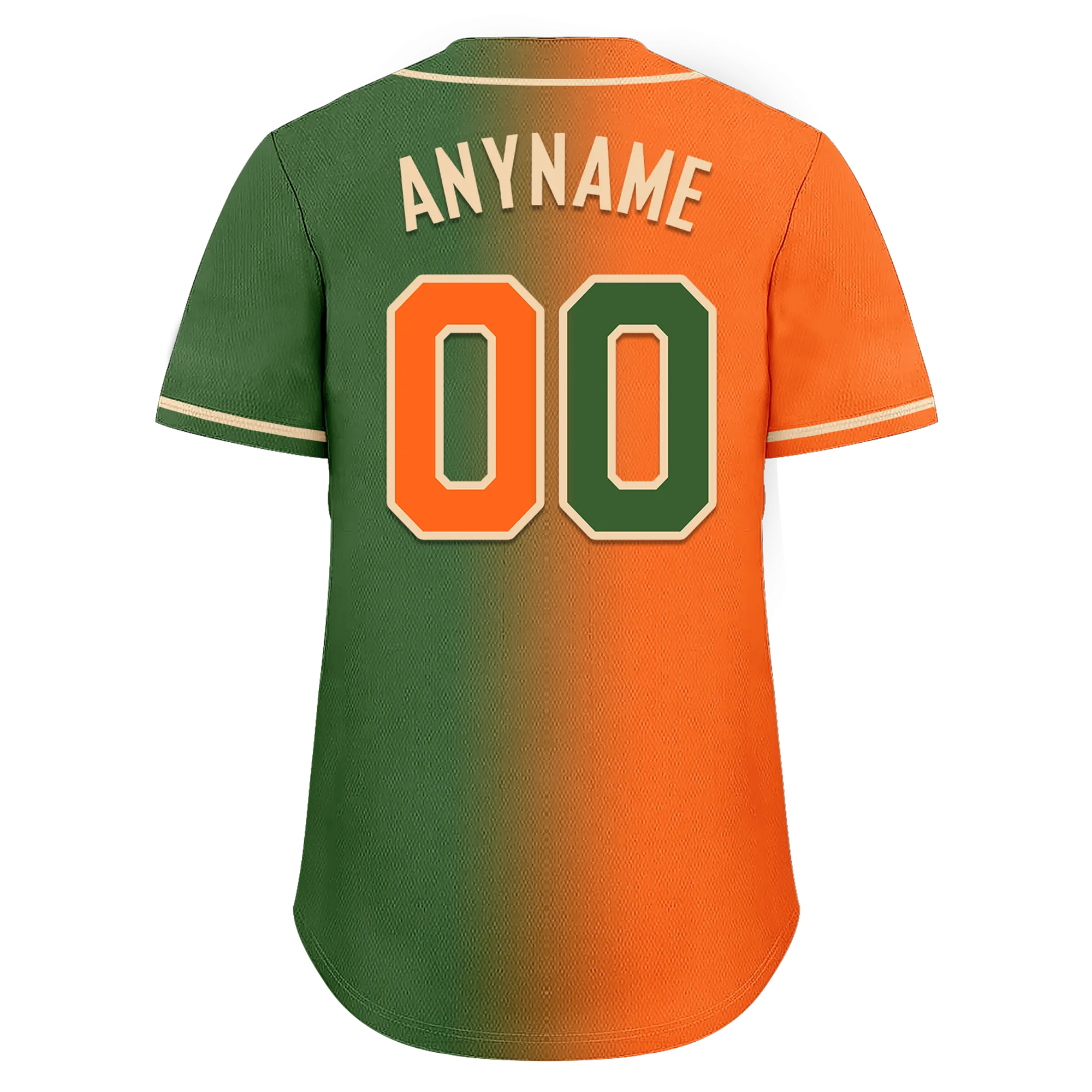 Custom Orange Green Gradient Fashion Personalized Authentic Baseball Jersey BSBJ01-D0a708d