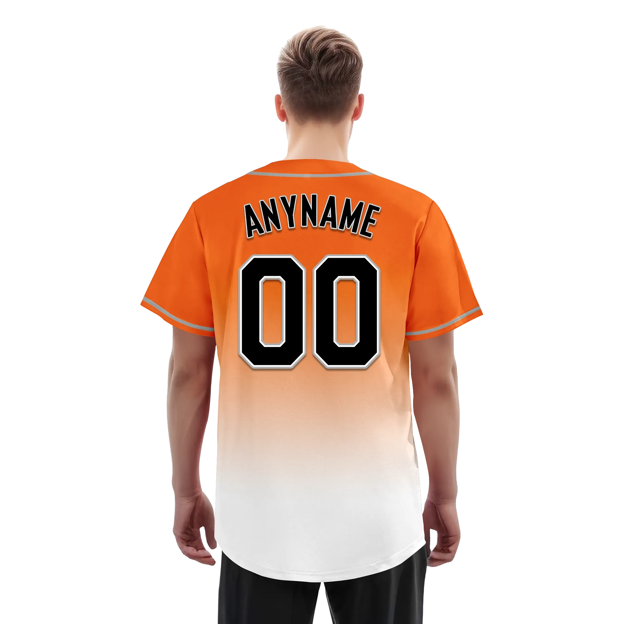 Custom Orange White Fade Fashion Personalized Authentic Baseball Jersey BSBJ01-D0a70dd