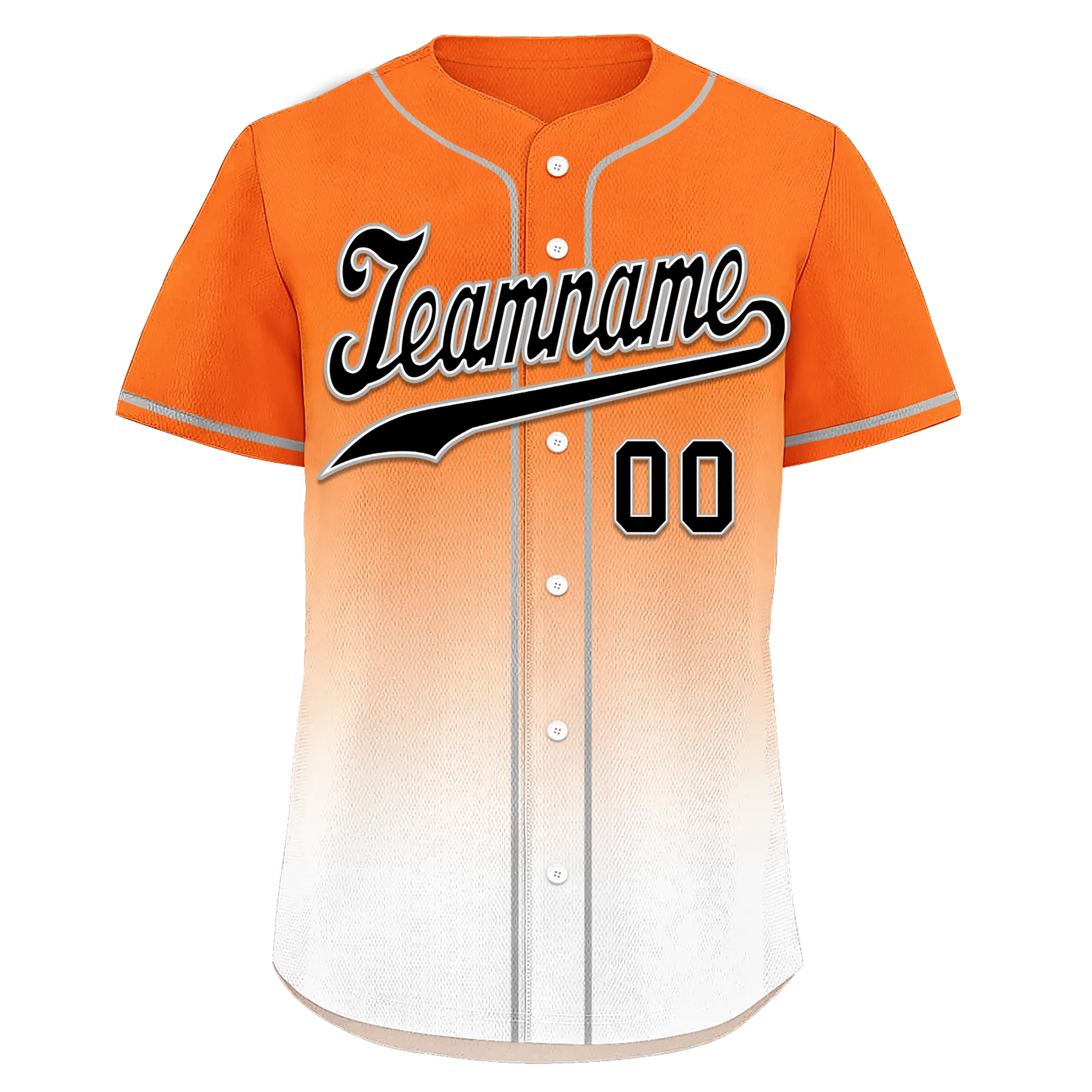 Custom Orange White Fade Fashion Personalized Authentic Baseball Jersey BSBJ01-D0a70dd