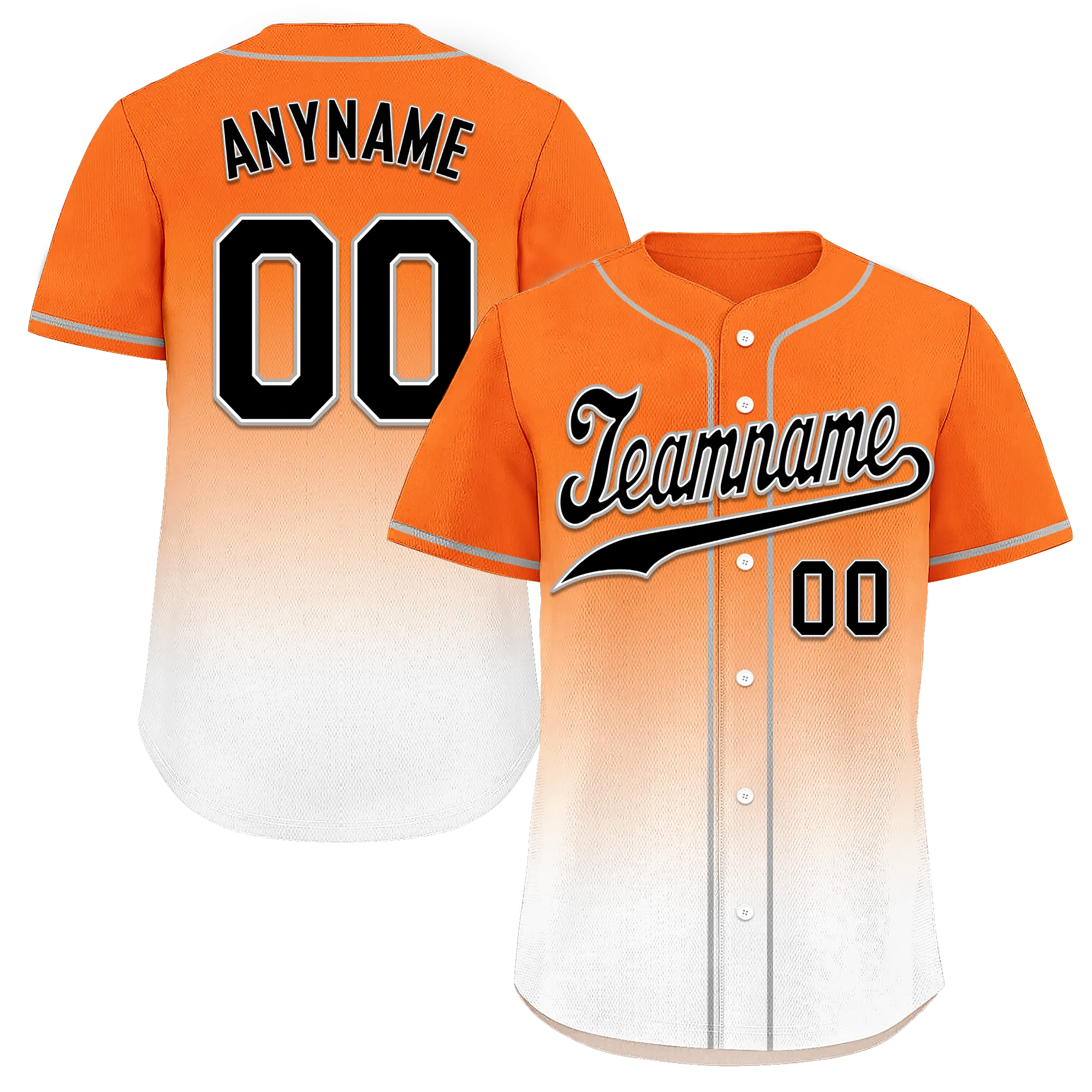 Custom Orange White Fade Fashion Personalized Authentic Baseball Jersey BSBJ01-D0a70dd