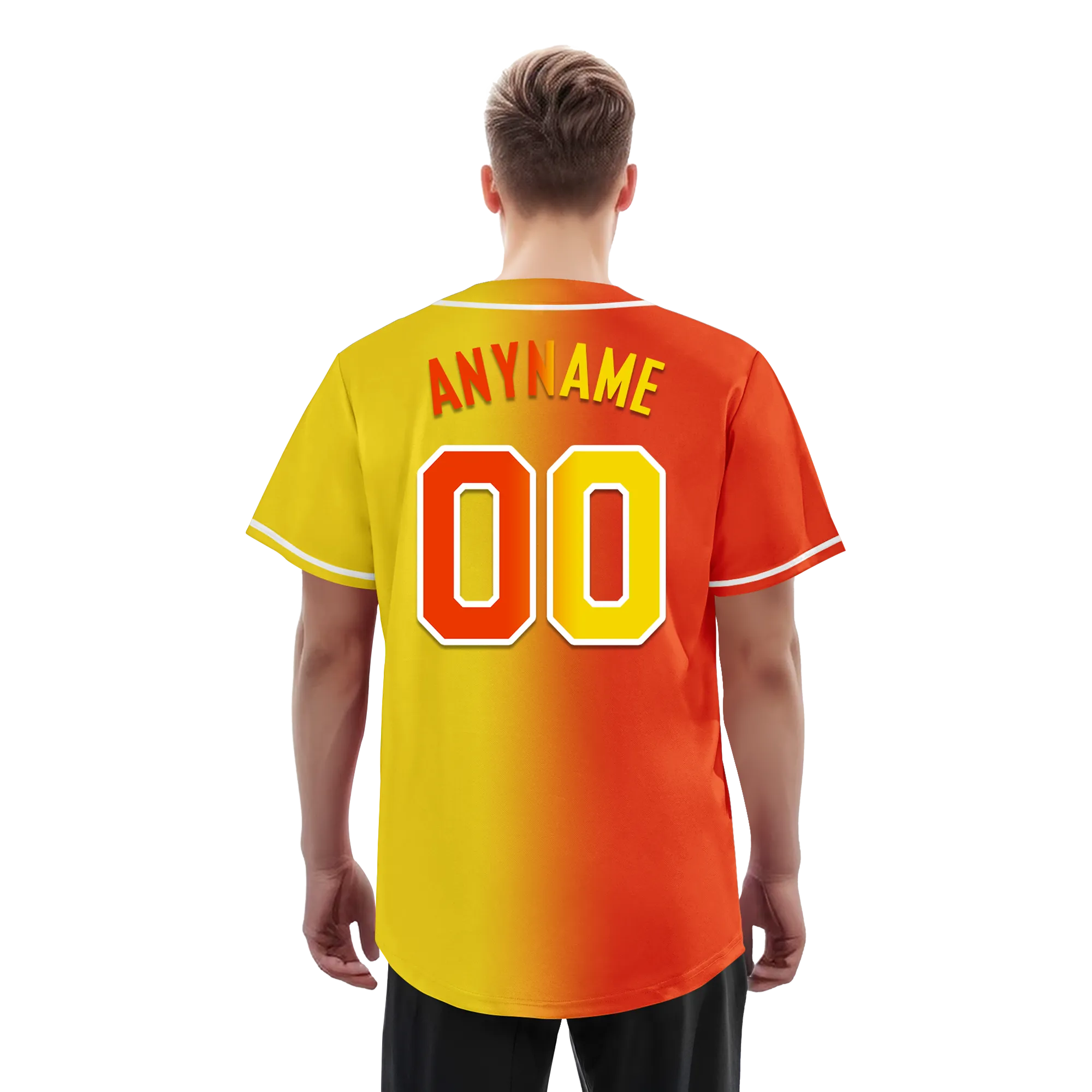 Custom Orange Yellow Gradient Fashion Personalized Authentic Baseball Jersey BSBJ01-D0a707e
