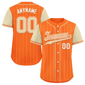 Custom Orange Yellow Stripe Fashion Personalized Authentic Baseball Jersey BSBJ01-D017235