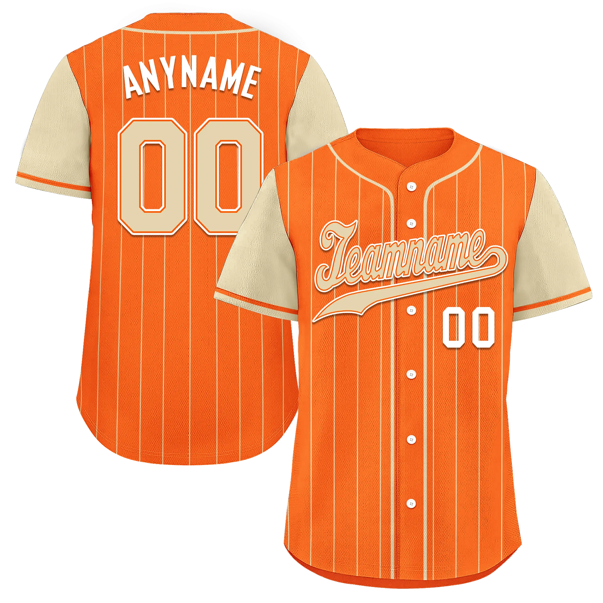 Custom Orange Yellow Stripe Fashion Personalized Authentic Baseball Jersey BSBJ01-D017235