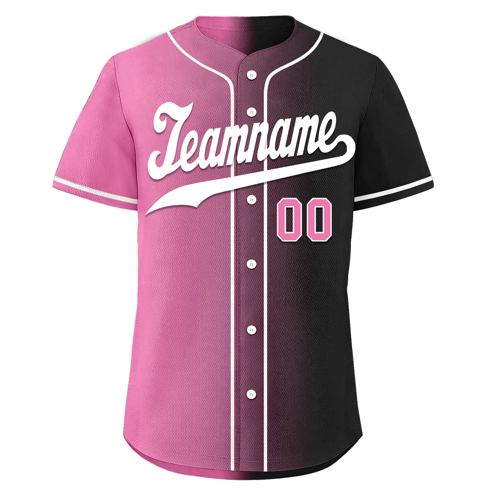Custom Pink Black Gradient Fashion Personalized Authentic Baseball Jersey BSBJ01-D0a7099