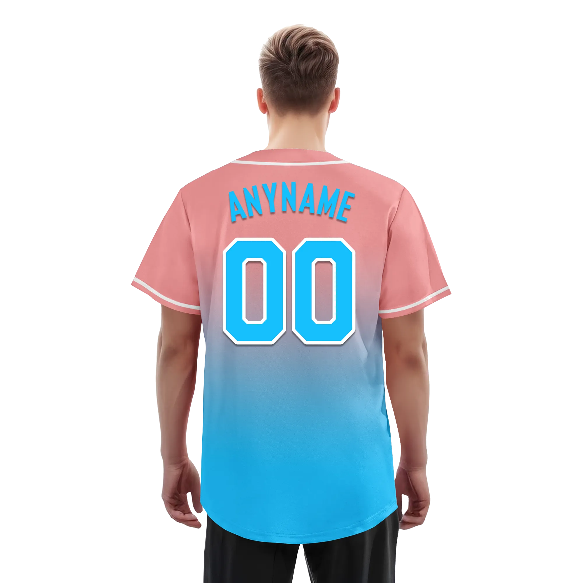Custom Pink Blue Fade Fashion Personalized Authentic Baseball Jersey BSBJ01-D0a70f8