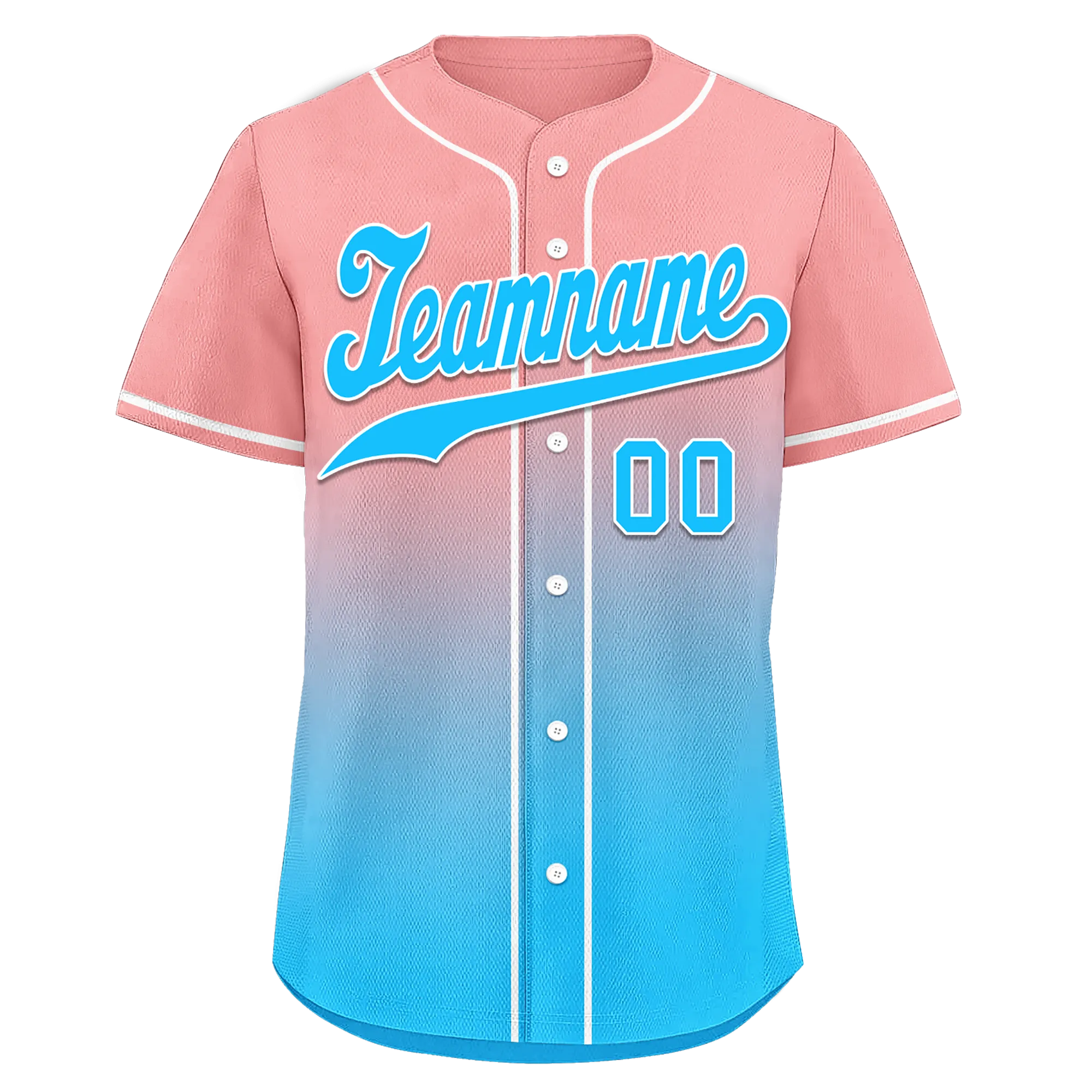 Custom Pink Blue Fade Fashion Personalized Authentic Baseball Jersey BSBJ01-D0a70f8