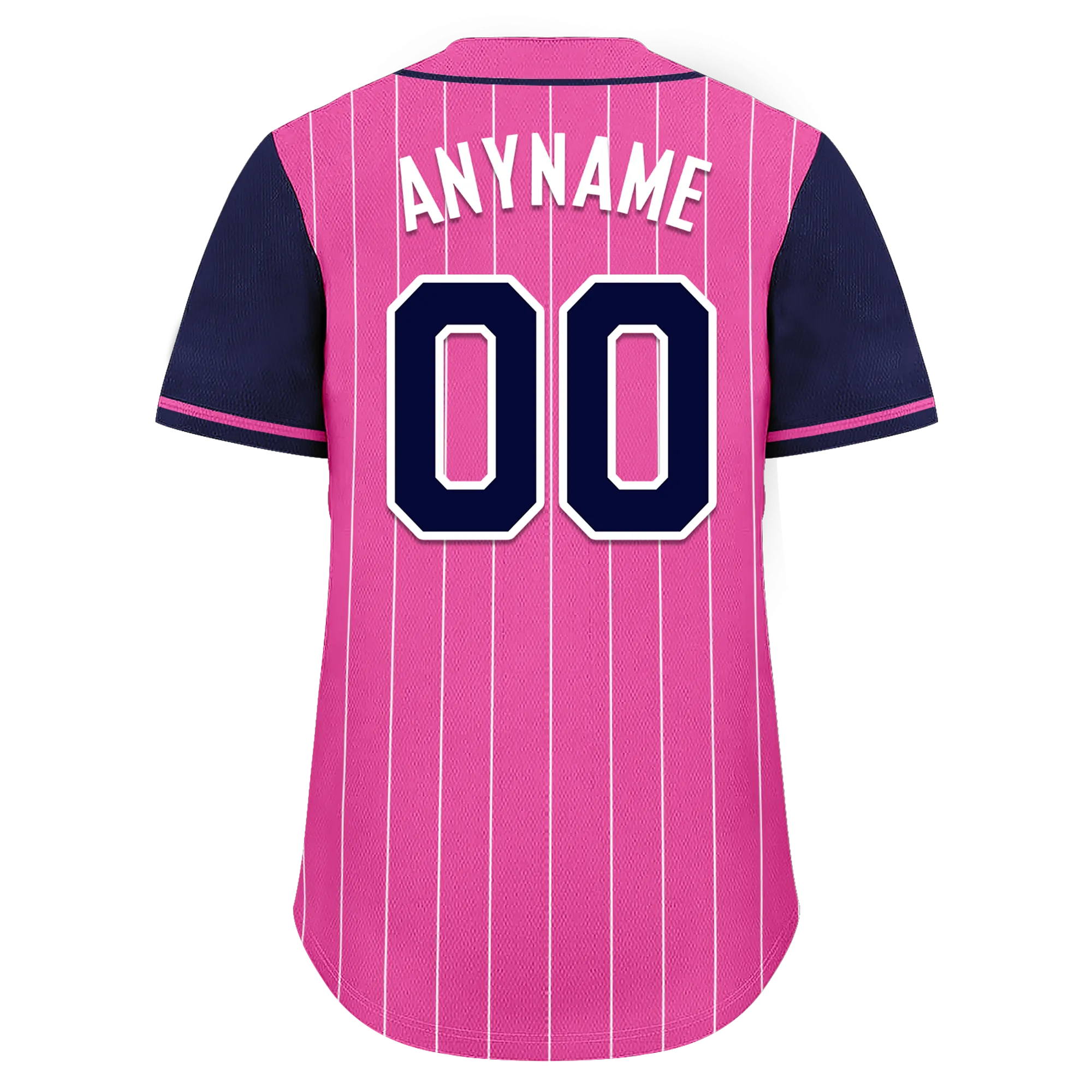 Custom Pink Blue Stripe Fashion Personalized Authentic Baseball Jersey BSBJ01-D017228