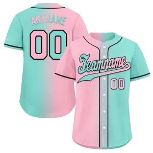 Custom Pink Cyan Gradient Fashion Personalized Authentic Baseball Jersey BSBJ01-D0a708b