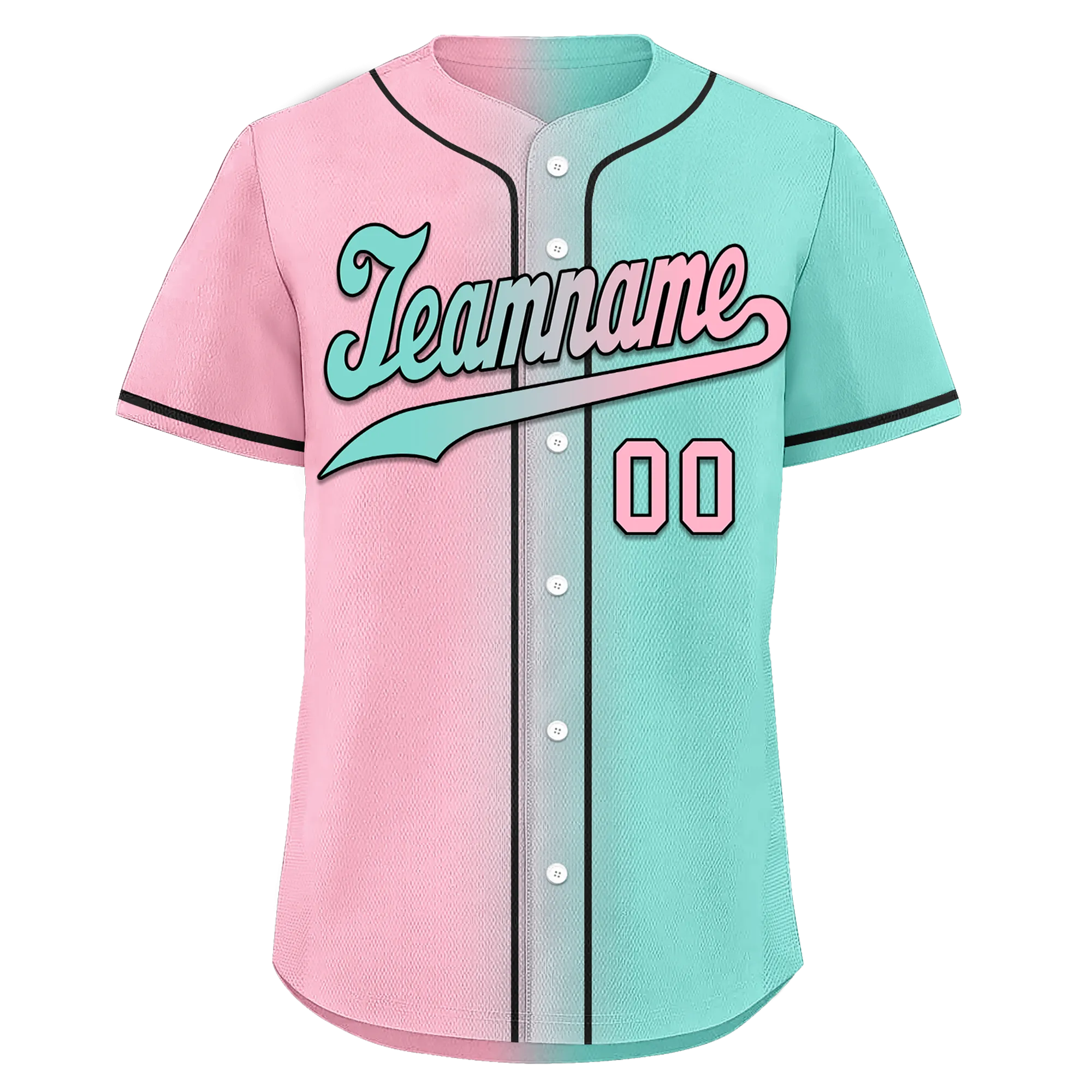 Custom Pink Cyan Gradient Fashion Personalized Authentic Baseball Jersey BSBJ01-D0a708b