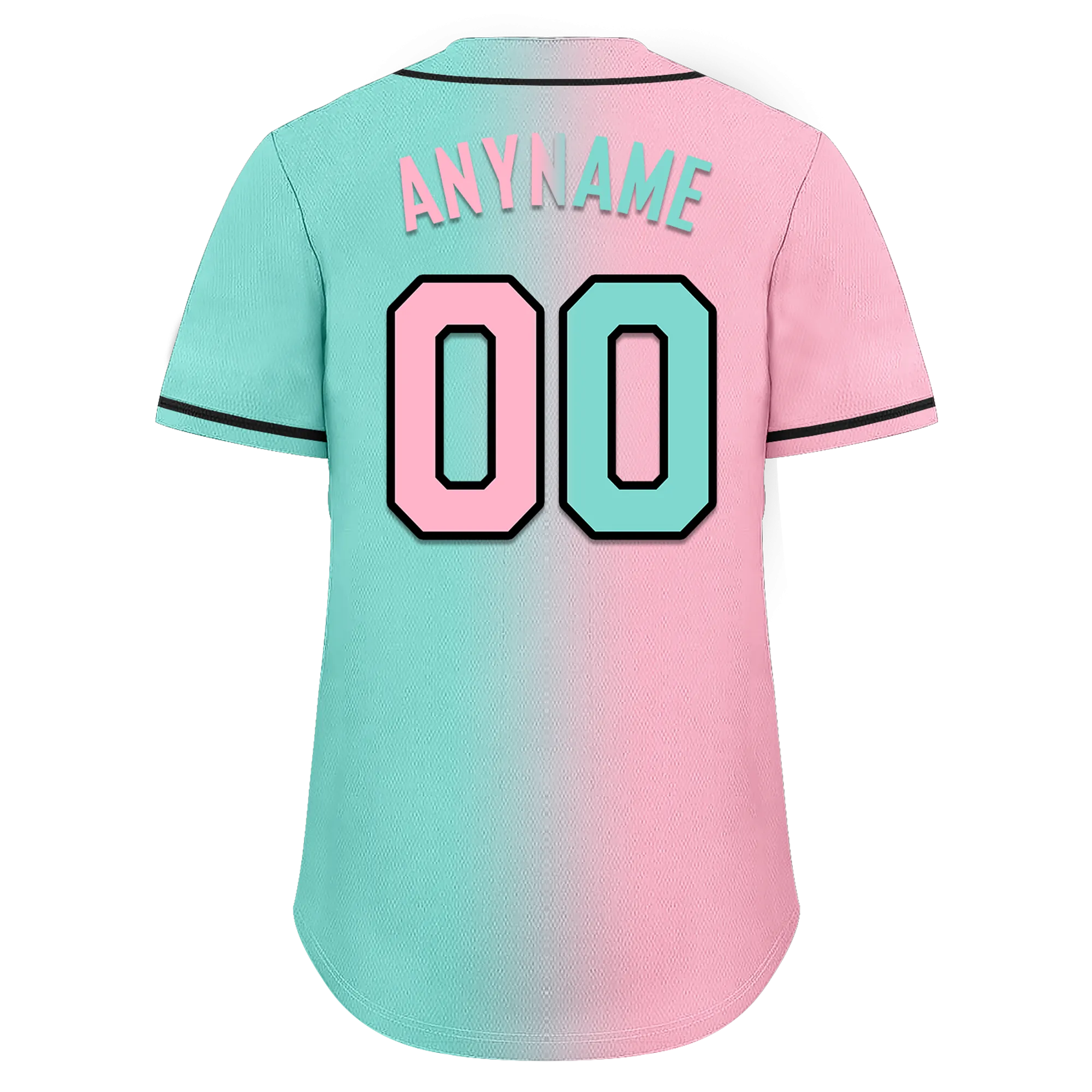 Custom Pink Cyan Gradient Fashion Personalized Authentic Baseball Jersey BSBJ01-D0a708b