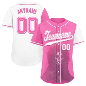 Custom Pink White Skull Fashion Personalized Authentic Baseball Jersey BSBJ01-D017151