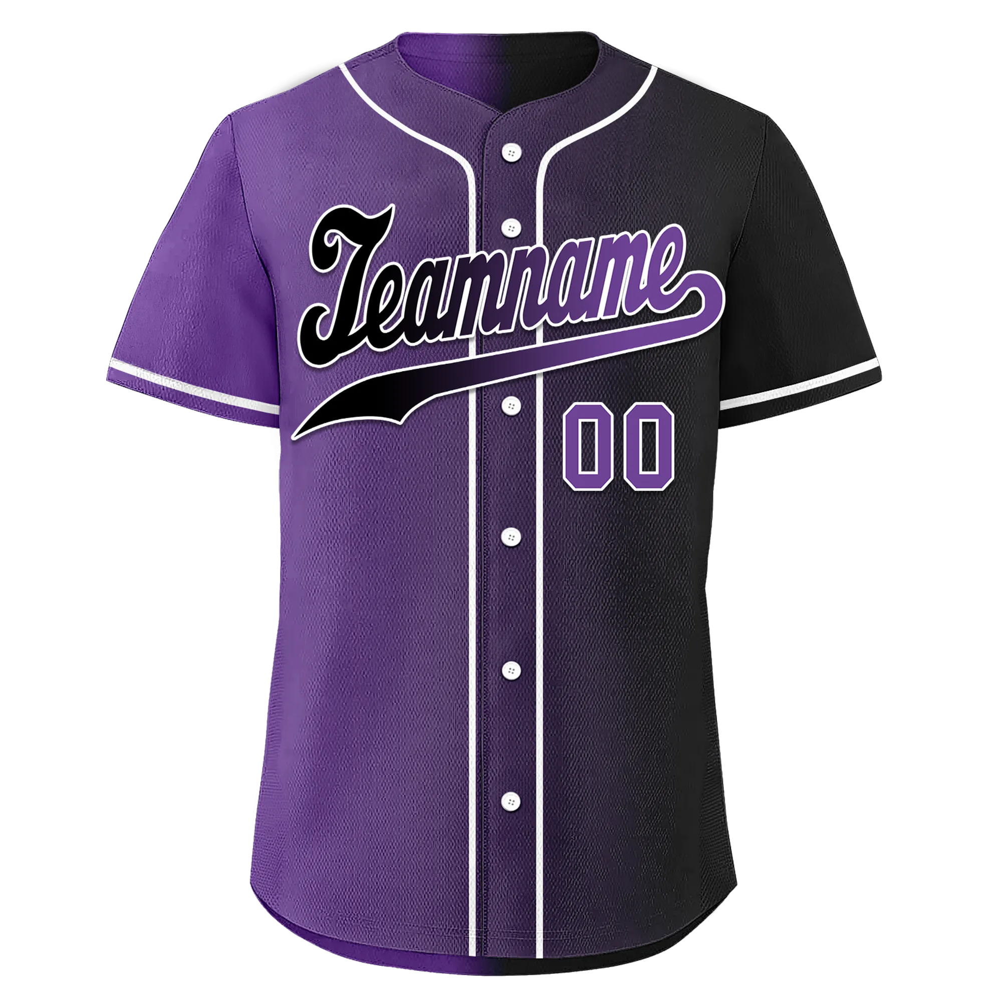 Custom Purple Black Gradient Fashion Personalized Authentic Baseball Jersey BSBJ01-D0a7090
