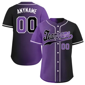 Custom Purple Black Gradient Fashion Personalized Authentic Baseball Jersey BSBJ01-D0a7090