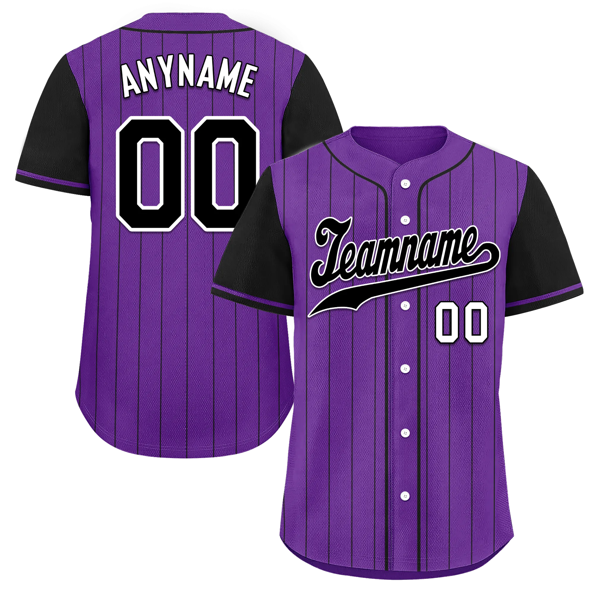 Custom Purple Black Stripe Fashion Personalized Authentic Baseball Jersey BSBJ01-D017255