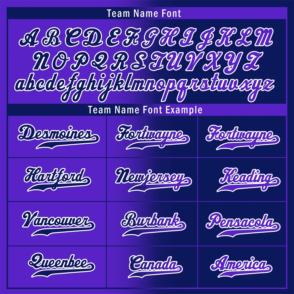 Custom Purple Blue Gradient Fashion Blue Authentic Baseball Jersey