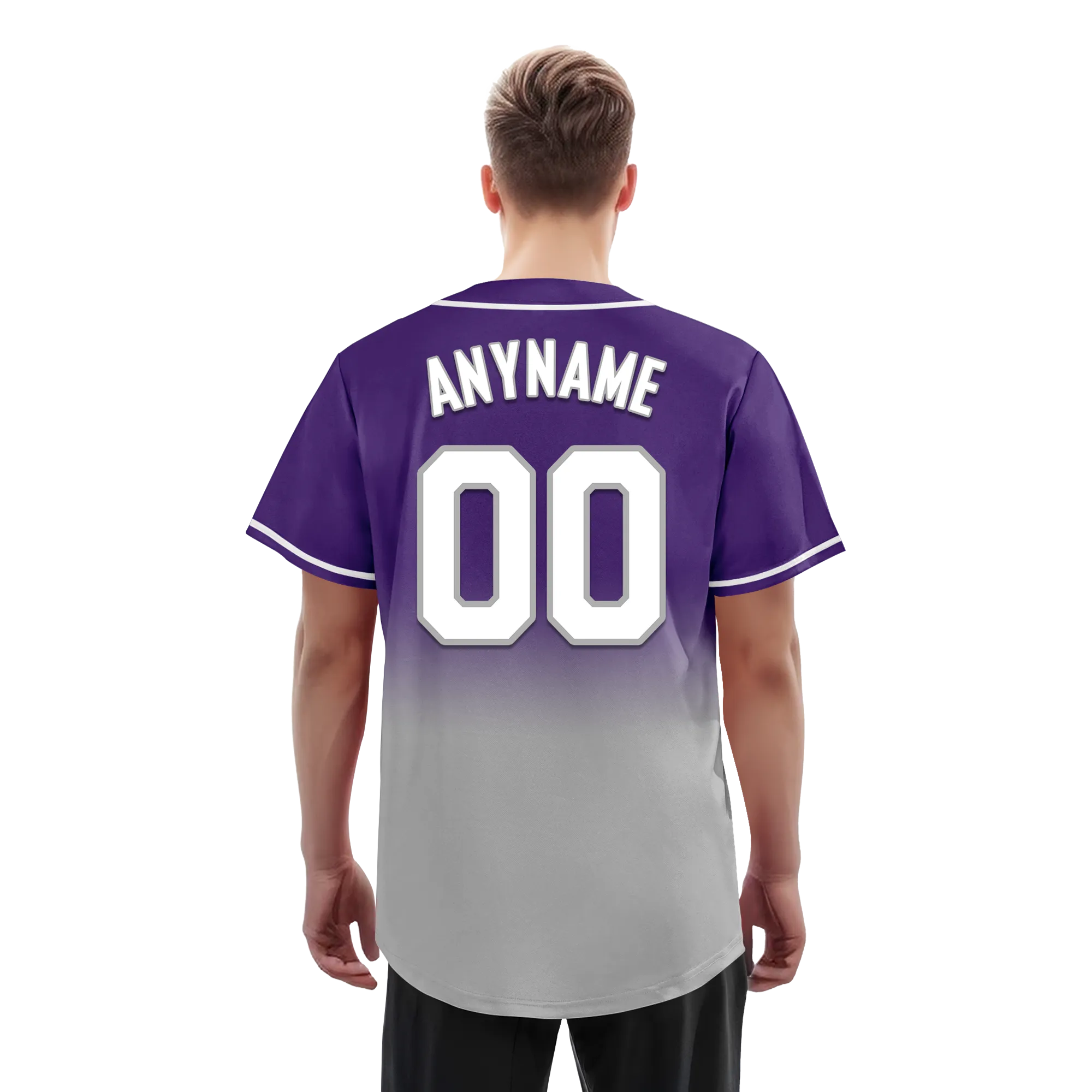 Custom Purple Grey Fade Fashion Personalized Authentic Baseball Jersey BSBJ01-D0a70cd