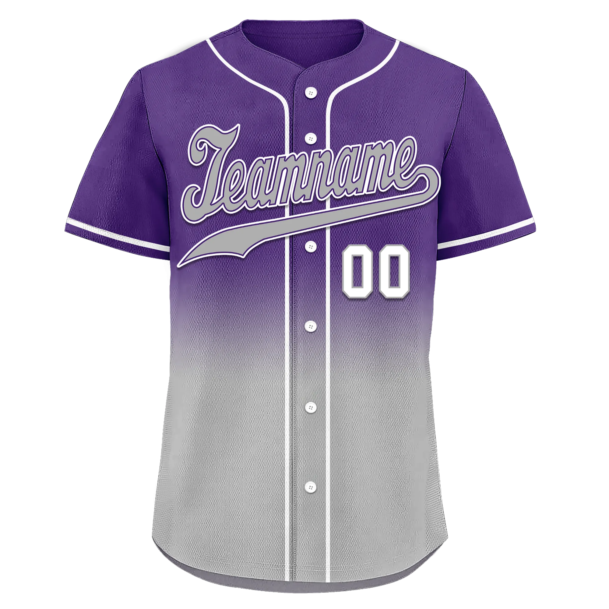 Custom Purple Grey Fade Fashion Personalized Authentic Baseball Jersey BSBJ01-D0a70cd