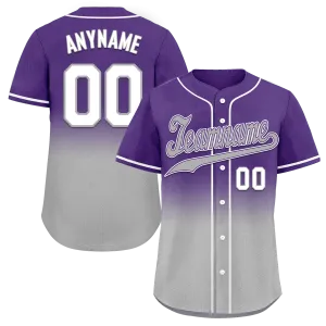 Custom Purple Grey Fade Fashion Personalized Authentic Baseball Jersey BSBJ01-D0a70cd