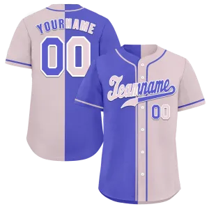 Custom Purple Grey Gradient Fashion Grey Authentic Baseball Jersey