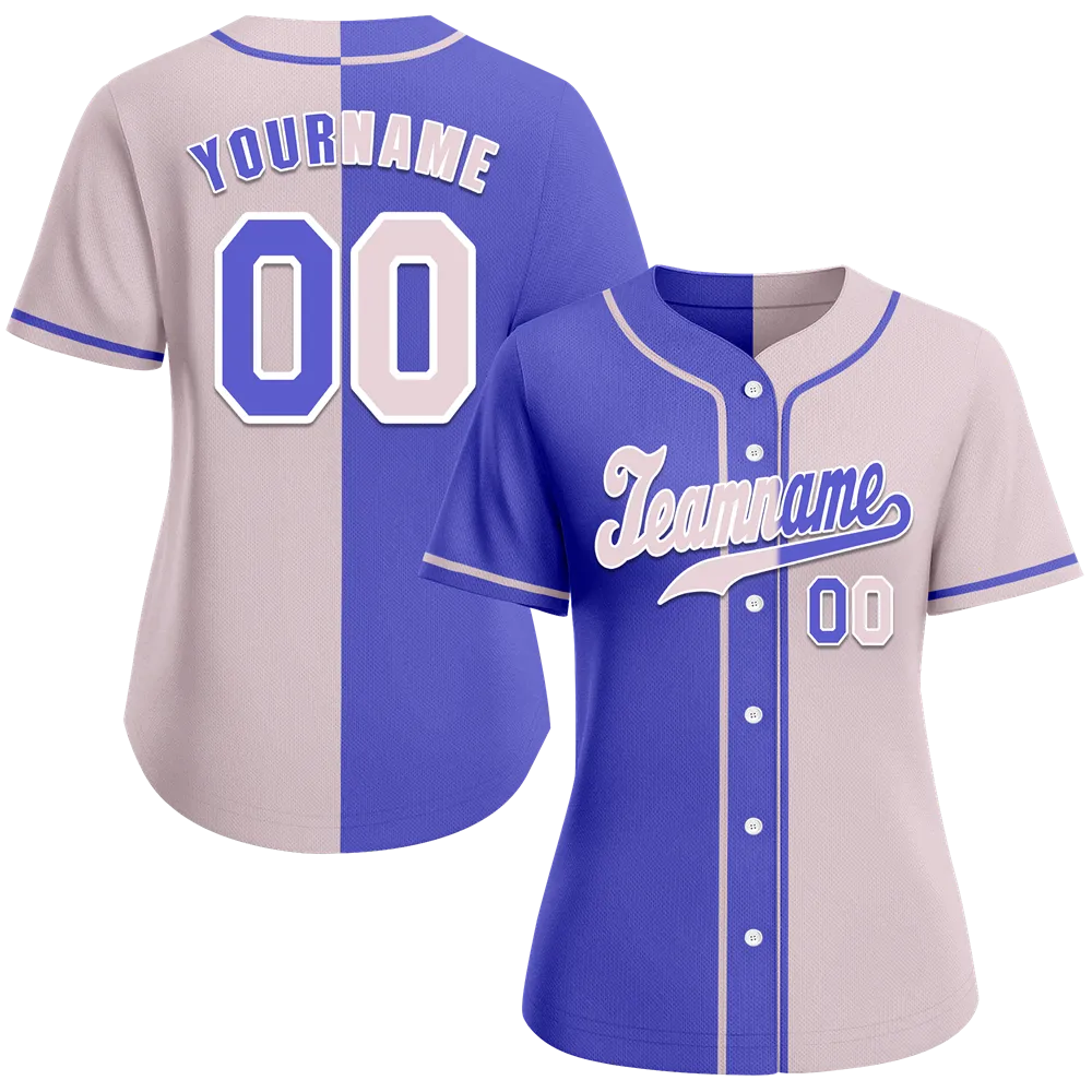 Custom Purple Grey Gradient Fashion Grey Authentic Baseball Jersey
