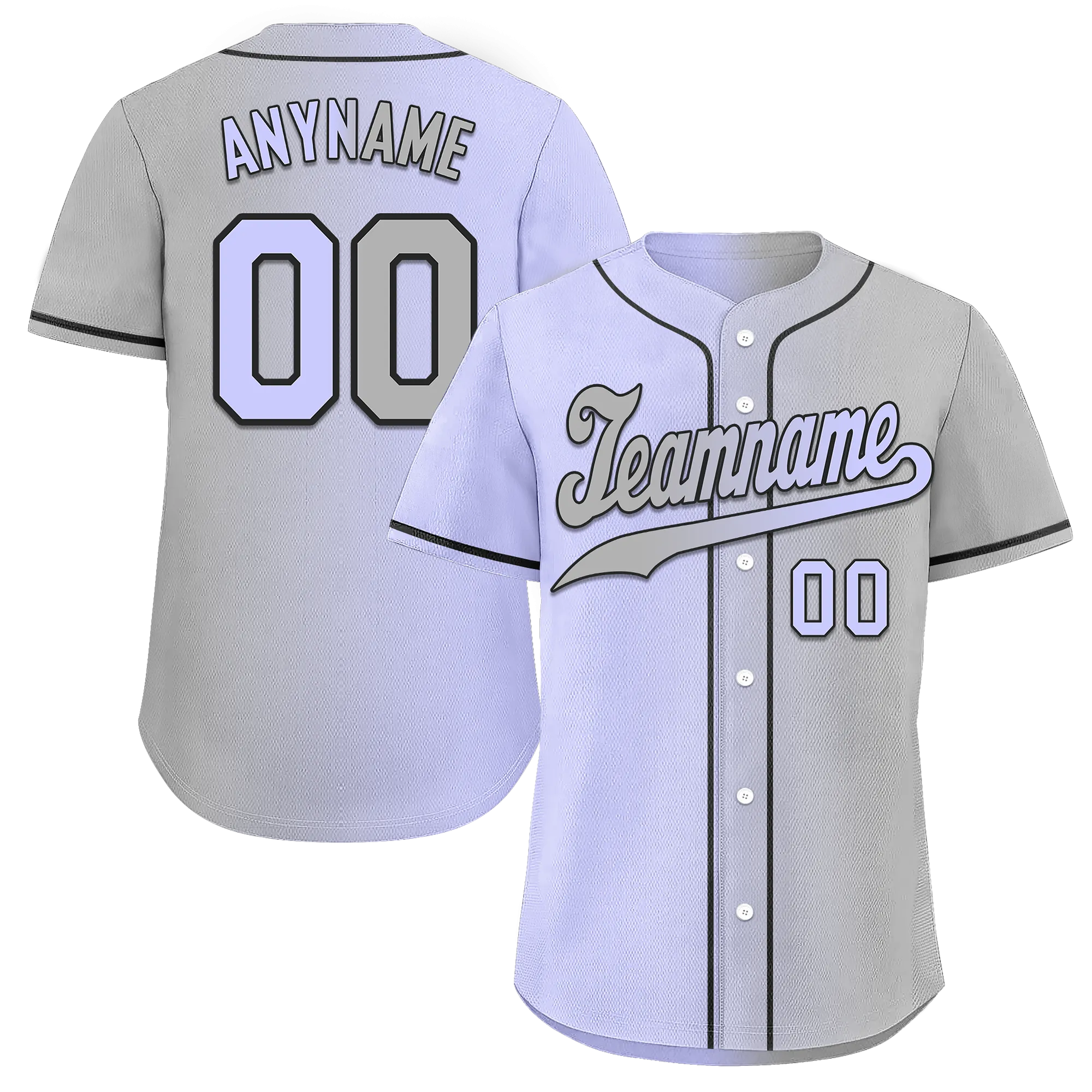 Custom Purple Grey Gradient Fashion Personalized Authentic Baseball Jersey BSBJ01-D0a7a0f